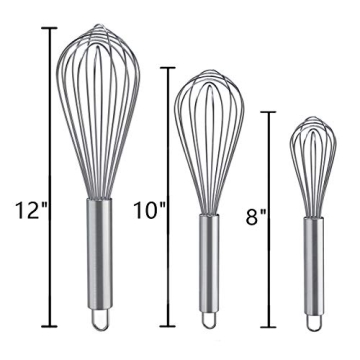 3-Pack Stainless Steel Whisk Set for Cooking Enthusiasts