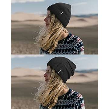 FURTALK Beanie Hat for Women Men Winter Hat Womens Cuffed Beanies Knit Skull Cap Warm Ski Hats Black