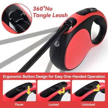 Heavy Duty 16ft Retractable Dog Leash for Large Dogs