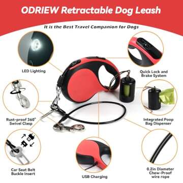 Heavy Duty 16ft Retractable Dog Leash for Large Dogs
