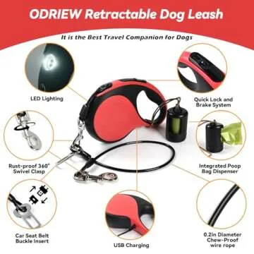 Heavy Duty 16ft Retractable Dog Leash for Large Dogs