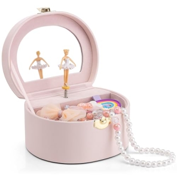 Vlando Light Pink Musical Jewelry Box for Girls - Ballerina Decor