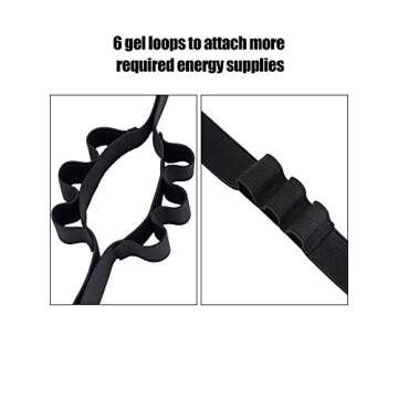 JOVITEC 2 Pieces Race Number Belt with 6 Gel Loops for Running Cycling Triathlon Marathon (Black)