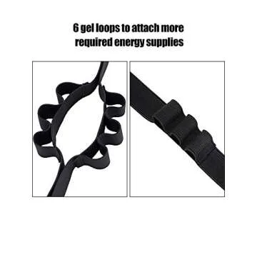 JOVITEC 2 Pieces Race Number Belt with 6 Gel Loops for Running Cycling Triathlon Marathon (Black)