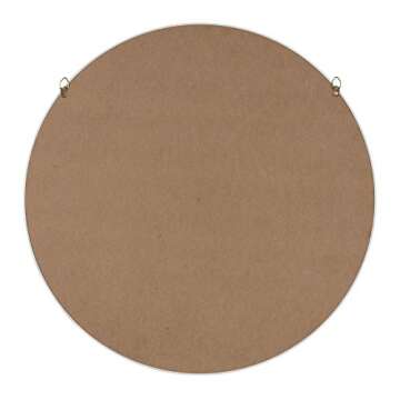 Kate and Laurel Travis Round Wood Wall Mirror, 21.6" Diameter, White, Modern Wall Décor Accent