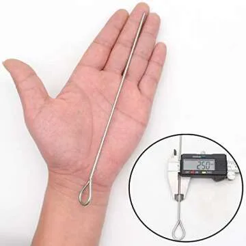 HONSHEN 8 Inch Stainless Steel Skewers,Roast goose needle Barbecue Skewers, BBQ Skewers, Shish Kebab Kabob Skewers 12 pcs