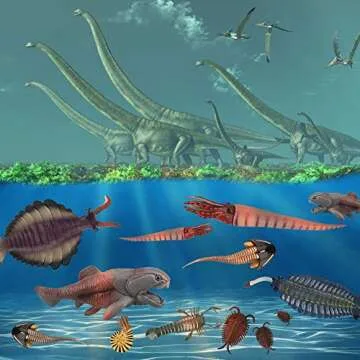 Toymany 10PCS Ancient Marine Creatures, Cambrian Sea Animal Figurines, Dunkleosteus, Cephalaspis, Opabinia, Prehistoric Educational Toys
