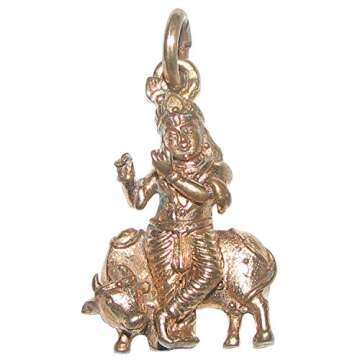 Bakthi Today Bronze Panchalogam Krishna With Cow Pendant - Color Changing Beauty