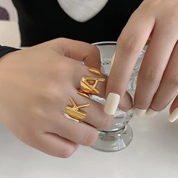 Adjustable K Initial Ring for Women - Stylish Jewelry