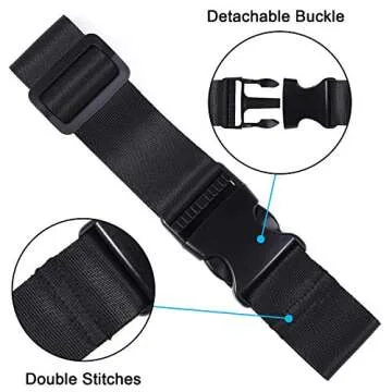 Wisdompro Luggage Strap - Set of 2 Adjustable Travel Straps