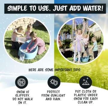 Let it Snow Instant Fake Snow Powder – Made in USA, Perfect for Kids, Holiday Decorations, Sensory Play, and Slime - 1 Pack - Makes 1 Gallon