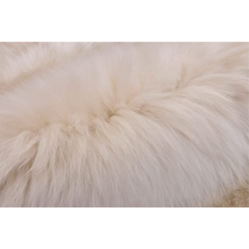 HUAHOO Premium Genuine Sheepskin Rug Linen Real Australia Sheepskin Natural Luxury Fluffy Lambskin Fur Area Rug Seat Covers for Kids Bedroom Sofa Chair Cover Pets Dogs Mat Double Pelt/2' x 3' Linen