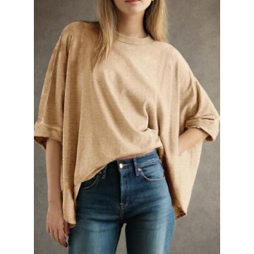 Dokotoo Women's Plus Size Summer Shirts Trendy Comfortable