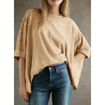 Dokotoo Women's Plus Size Summer Shirts Trendy Comfortable