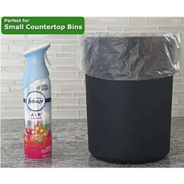2.6 Gallon Clear Bathroom Trash Bags (240 Bags) 2 Gallon Small Garbage Bags 10 Liter Plastic Wastebasket Trash Can Liners for Home and Office Bins, 240 count