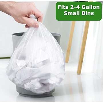 2.6 Gallon Clear Bathroom Trash Bags (240 Bags) 2 Gallon Small Garbage Bags 10 Liter Plastic Wastebasket Trash Can Liners for Home and Office Bins, 240 count