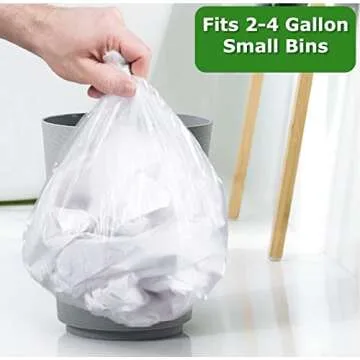 2.6 Gallon Clear Bathroom Trash Bags (240 Bags) 2 Gallon Small Garbage Bags 10 Liter Plastic Wastebasket Trash Can Liners for Home and Office Bins, 240 count