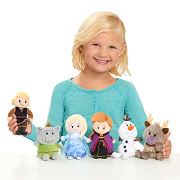 Disney Frozen 2 Stylized Plush Collector Set, Includes Anna, Elsa, Kristoff, Olaf, Sven, and Troll, ...