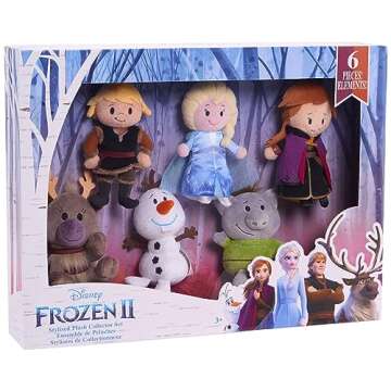 Disney Frozen 2 Stylized Plush Collector Set, Includes Anna, Elsa, Kristoff, Olaf, Sven, and Troll, Kids Toys for Ages 3 Up by Just Play