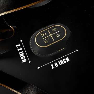 BestEvMod for Rivian R1T & R1S Key Fob Cover Accessories Leather Shells Protector Remote Key Case Co...