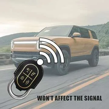 BestEvMod for Rivian R1T & R1S Key Fob Cover Accessories Leather Shells Protector Remote Key Case Compatible with Rivian 2022 2023 2024 2025 Accessories (R1S)