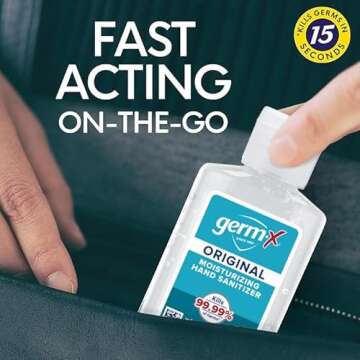 Germ-X Original Hand Sanitizer, Kids Hand Sanitizer, Non-Drying Moisturizing Gel with Vitamin E, Instant and No Rinse Formula, Bulk Mini Travel Size for On-The-Go, 2 Fl Oz (Display Pack of 6)