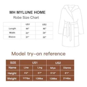 MH MYLUNE HOME Ultra Soft Robe with Pockets, Soft Spa Bathrobe Loungewear Calf-Length, Plush Robe for Women Fuzzy, Wrap Robe, Hooded Ribbed Taupe