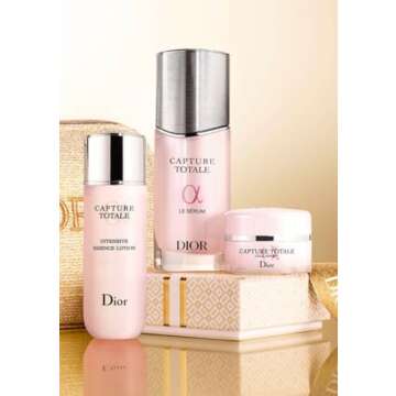 Dior Capture Totale Cell Energy Super Potent Serum, Firming and Wrinkle Rich Creme, Prestige Mask Concentrate Anti-Aging Skincare Gift Set (Travel Sizes)