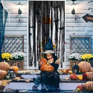Sfcddtlg Halloween Black Doorway Curtains for Spooky Decor