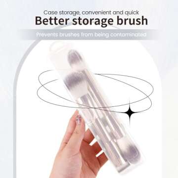 MAANGE Foundation Makeup Brushes, 2Pcs Double Ended Makeup Brush for Blending Liquid Powder Conceale...