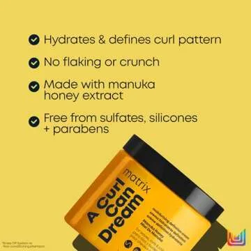 Matrix A Curl Can Dream Moisturizing Leave-in Cream, Moisturizes & Defines Curls For Curly, Coily, and Wavy Hair, Protects from Heat Styling, Frizz Control & Detangler, 16.9 Fl Oz