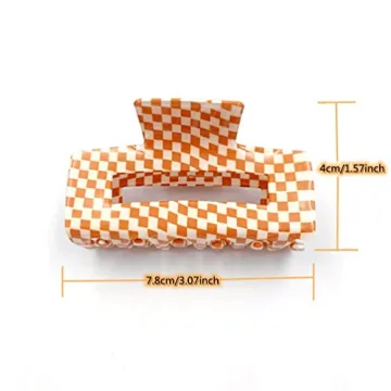 YOEMAYUNER Checkered Hair Claw Clips for Women Girls Fashion