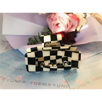 YOEMAYUNER Checkered Hair Claw Clips for Women Girls Fashion
