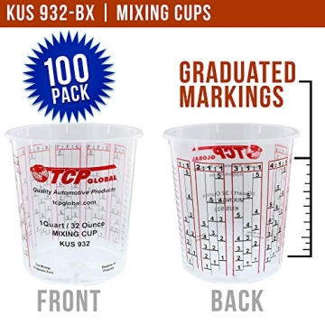 100 Quart Paint Mixing Cups with Lids for Precision Mixing