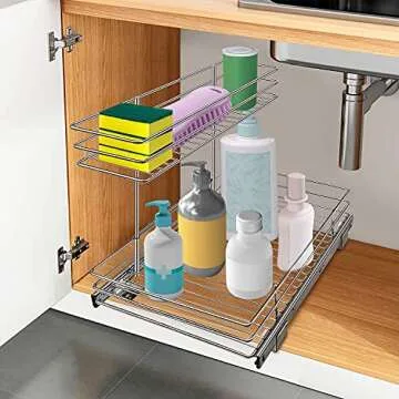 G-TING Under Sink Sliding Shelf for Easy Organization