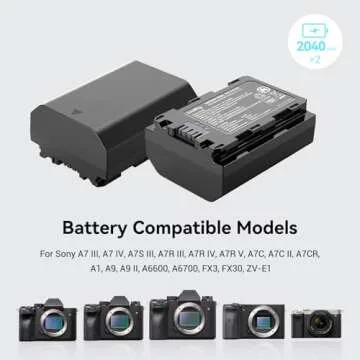 SMALLRIG NP-FZ100 Camera Battery Charger Set for Sony A7 IV, A7R V, A7S III, Double Slot NP-FZ100 Battery Charger for A7R IV, A7R III, A7 III, A7C, FX3, FX30, A6600, A6700, ZV-E1, A1, A9