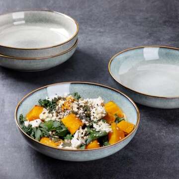 AmorArc 8.5'' Large Ceramic Pasta Bowls Set of 4