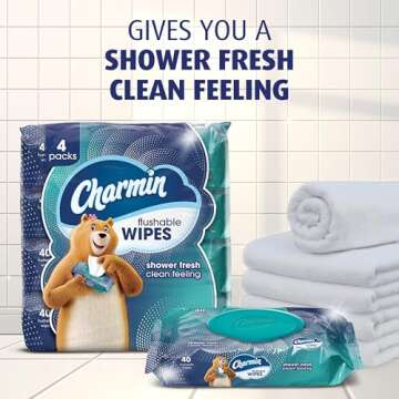 Charmin Flushable Wipes, 160 Total Wipes (4 Packs of 40)