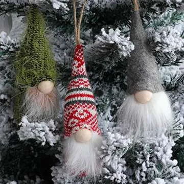 Handmade Christmas Gnomes Ornaments Set for Holiday Decor
