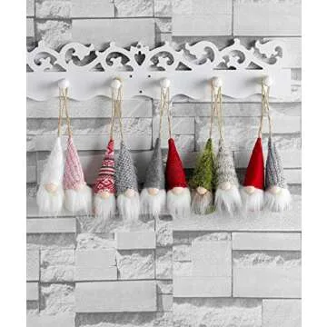Handmade Christmas Gnomes Ornaments Set for Holiday Decor