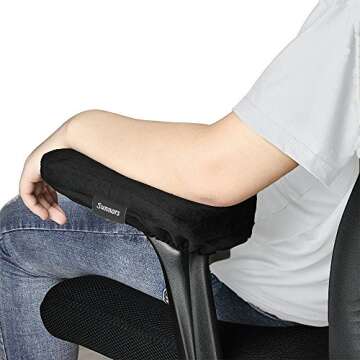 Sunnors Memory Foam Chair Armrest Pads for Comfort