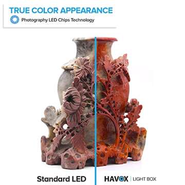 HAVOX - Photo Studio HPB-60XD - Dimension 24"x24"x24" - Super Bright Dimmable LED Lighting 5500k - 2...