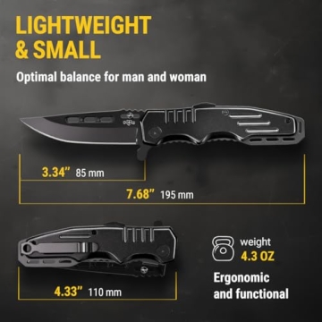 Folding Tactical Knife with 3.4-inch Sharp Blade