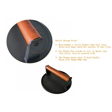 Firsgrill Cast Iron Burger Press for Perfect Cooking