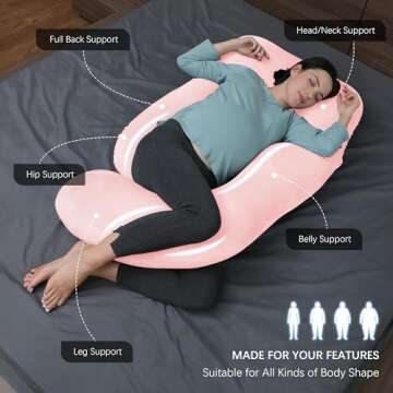 MOON PARK Pregnancy Pillows for Sleeping - U Shaped Full Body Maternity Pillow with Removable Cover ...