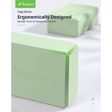 Trideer Yoga Block, Soft Non-Slip Surface Premium Foam Blocks, Supportive, Lightweight, Odor Resistant, Yoga Accessories for Pilates Meditation General Fitness Stretching Toning (Mint Green-1 Pack)