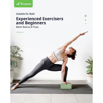 Trideer Yoga Block, Soft Non-Slip Surface Premium Foam Blocks, Supportive, Lightweight, Odor Resistant, Yoga Accessories for Pilates Meditation General Fitness Stretching Toning (Mint Green-1 Pack)