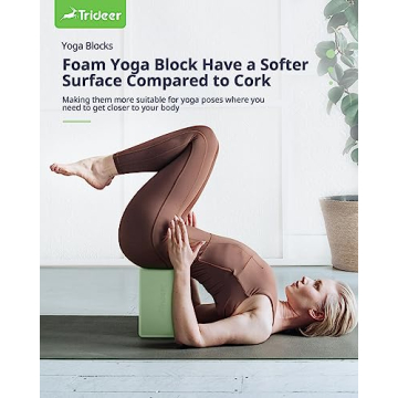 Trideer Yoga Block, Soft Non-Slip Surface Premium Foam Blocks, Supportive, Lightweight, Odor Resistant, Yoga Accessories for Pilates Meditation General Fitness Stretching Toning (Mint Green-1 Pack)