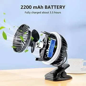 Lepro Camping Lantern with Camping Fan, Rechargeable Fan, Camping Essentials, 2 Lighting Modes, 3 Speed Settings Fan, Tent Fan with Hanging Hook for Camping, Hiking, Hurricane, Emergency, Outages