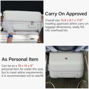 Hanke 16 Inch Underseat Carry On Luggage with Spinner Wheels Hard Shell Suitcases Mini Small Carry O...